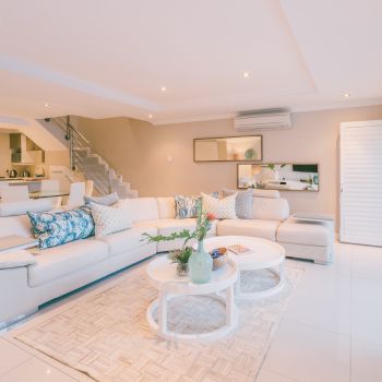 The downstairs living areas embrace cool seaside chic with clever design and fresh décor coupled with modern features and appliances.